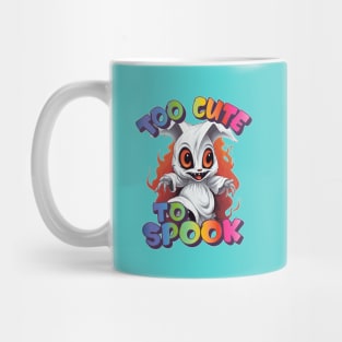 Too Cute To Spook Rainbowcore Rabbit Ghost Mug